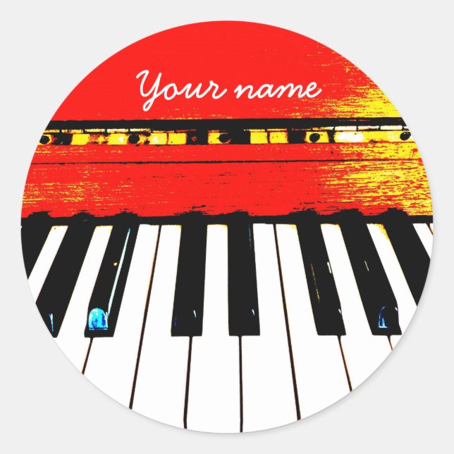 Pegatina de claves de piano personalizadas (Anverso)