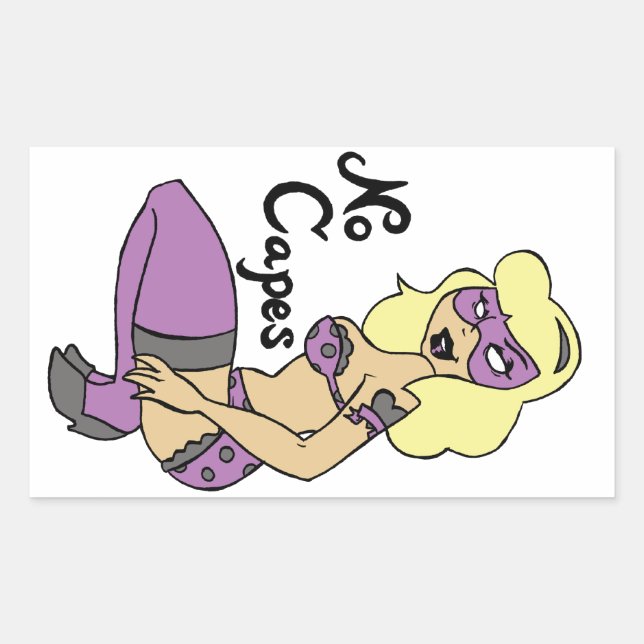 Pegatina de clavija de superheroína sin mayúsculas (Anverso)