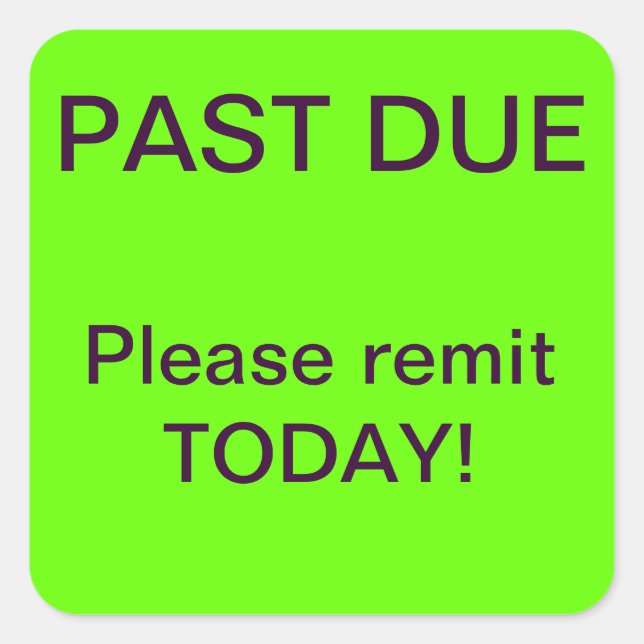Pegatina de cobros vencidos (Anverso)