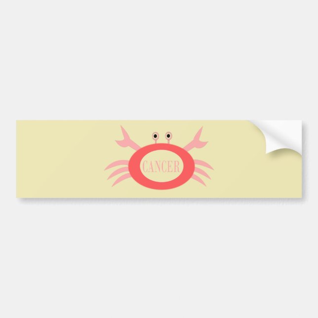 Pegatina de coche cangrejo con estrella de cáncer (Frente)