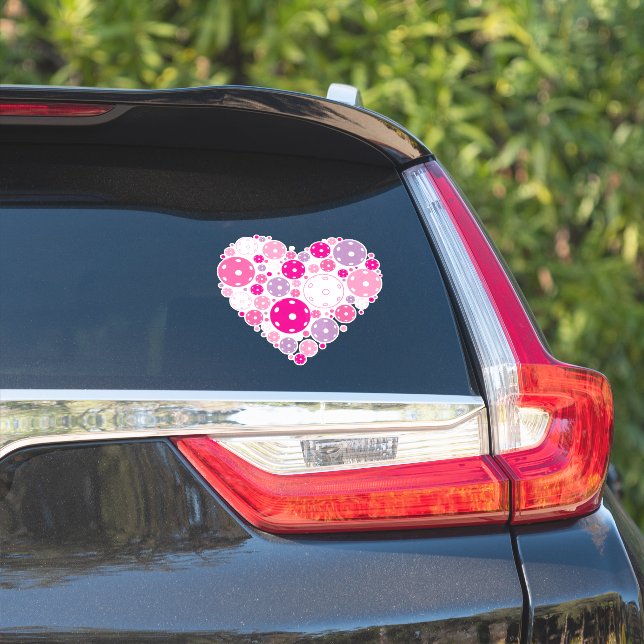 Pegatina de coche de pelota de pickleball de amor (Lado del coche)