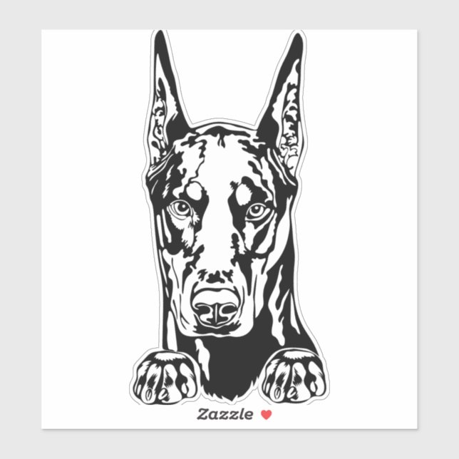 Pegatina de coche Doberman Vinyl (Hoja)