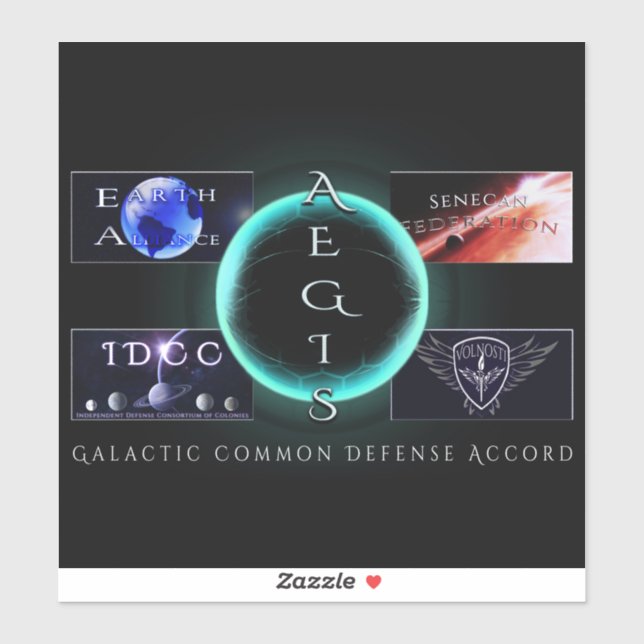 Pegatina de coches AEGIS (8x8) (Hoja)