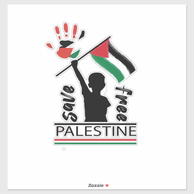 Pegatina de coches de Palestina, bandera palestina (Hoja)