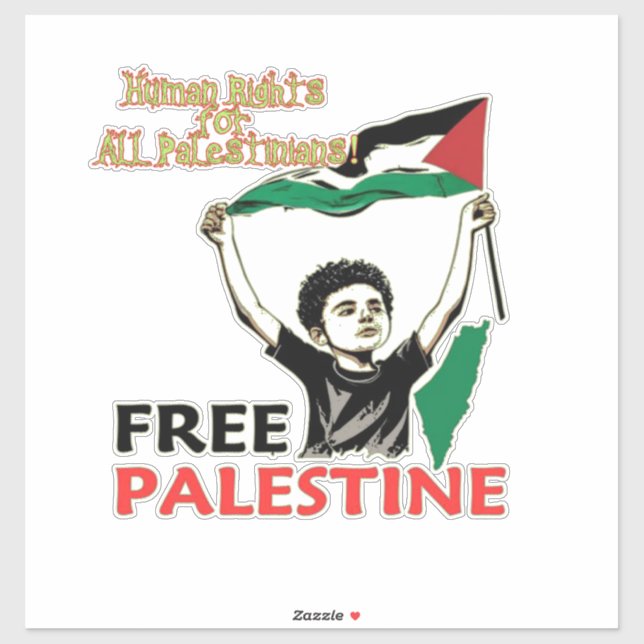 Pegatina de coches de Palestina, bandera palestina (Hoja)