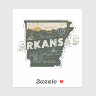Pegatina de coches del estado de Retro Arkansas