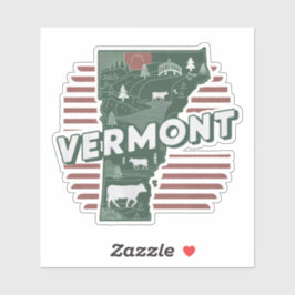 Pegatina de coches estatales Retro Vermont