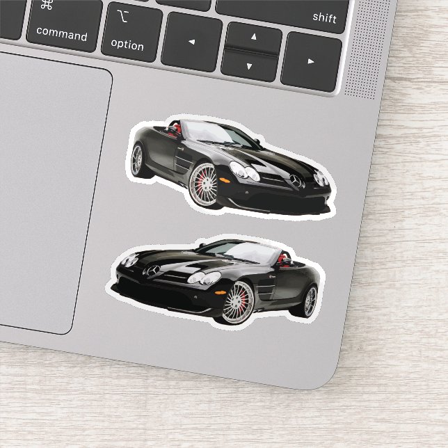 Pegatina de coches Mercedes Negro (Detalle)