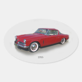 pegatina de coches rojo clásico de 1953