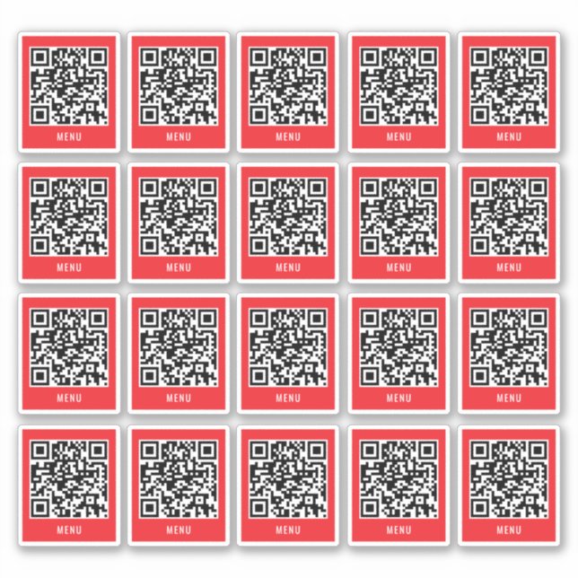 Pegatina de código QR de mesa de café | Escaneo de (Anverso)
