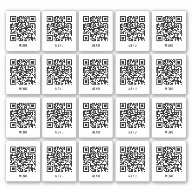 Pegatina de código QR de mesa de café | Escaneo de (Anverso)
