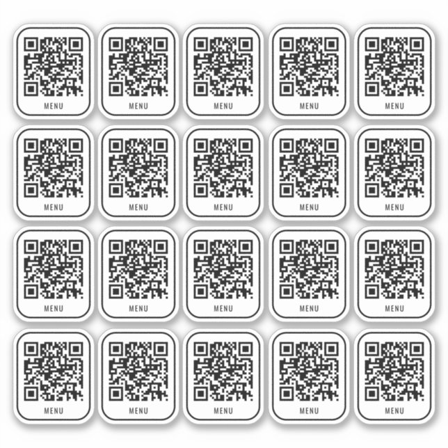 Pegatina de código QR de mesa de café | Escaneo de (Anverso)