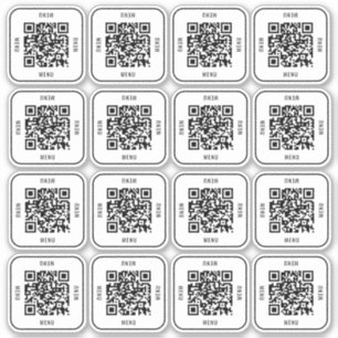 Pegatina de código QR de mesa de café Escaneo de