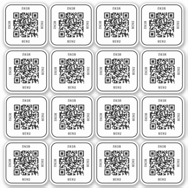Pegatina de código QR de mesa de café | Escaneo de (Anverso)