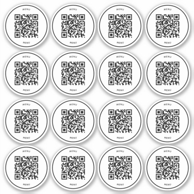 Pegatina de código QR de mesa de café | Escaneo de (Anverso)