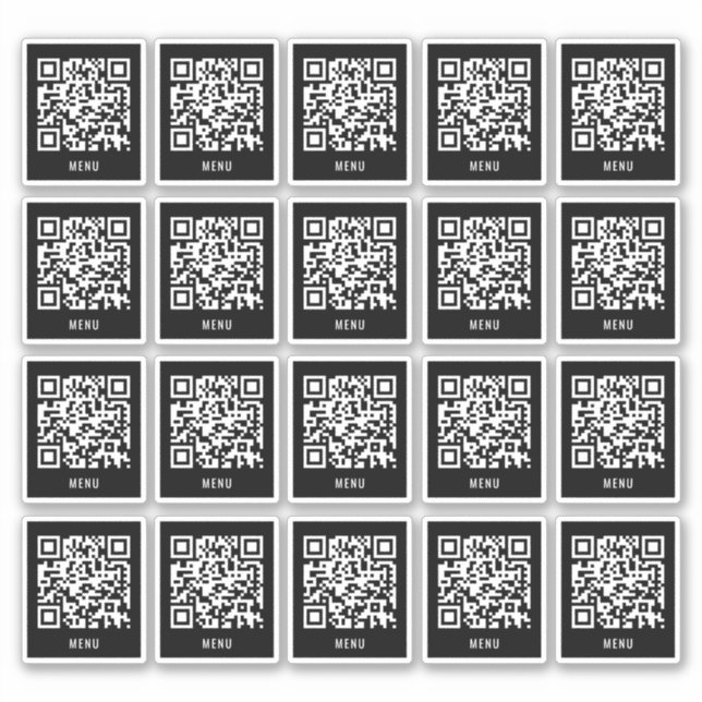 Pegatina de código QR de mesa de café | Escaneo de (Anverso)