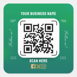 pegatina de código qr de nombre de negocio