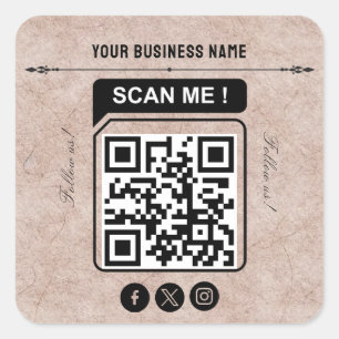 pegatina de código qr de nombre de negocio