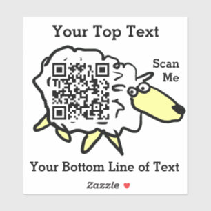 Pegatina de código QR de ovejas divertidas