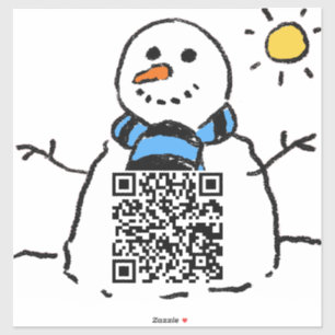Pegatina de código QR de Snowman