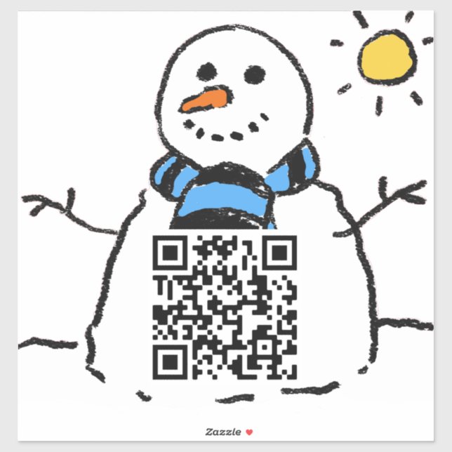 Pegatina de código QR de Snowman (Hoja)