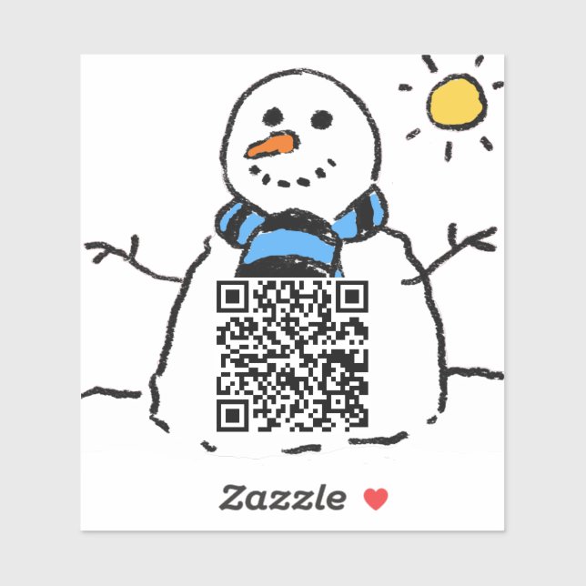 Pegatina de código QR de Snowman (Hoja)