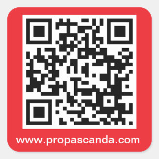 Pegatina de código QR (fondo rojo)