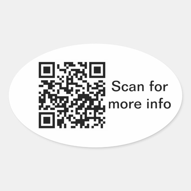 Pegatina de código QR Oval (Anverso)