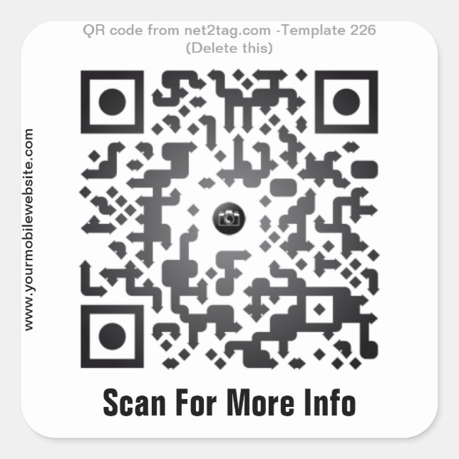 pegatina de código QR personalizado (plantilla de  (Anverso)