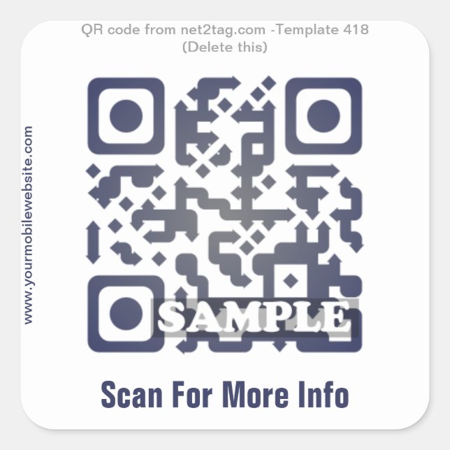pegatina de código QR personalizado (plantilla de  (Anverso)