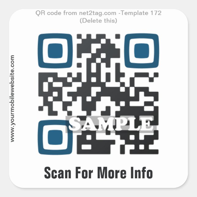 pegatina de código QR personalizado (plantilla de  (Anverso)
