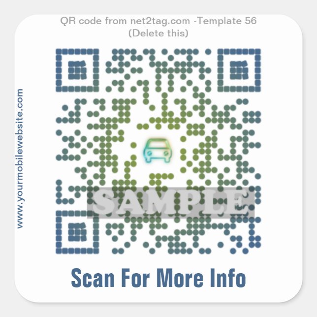 pegatina de código QR personalizado (plantilla de  (Anverso)