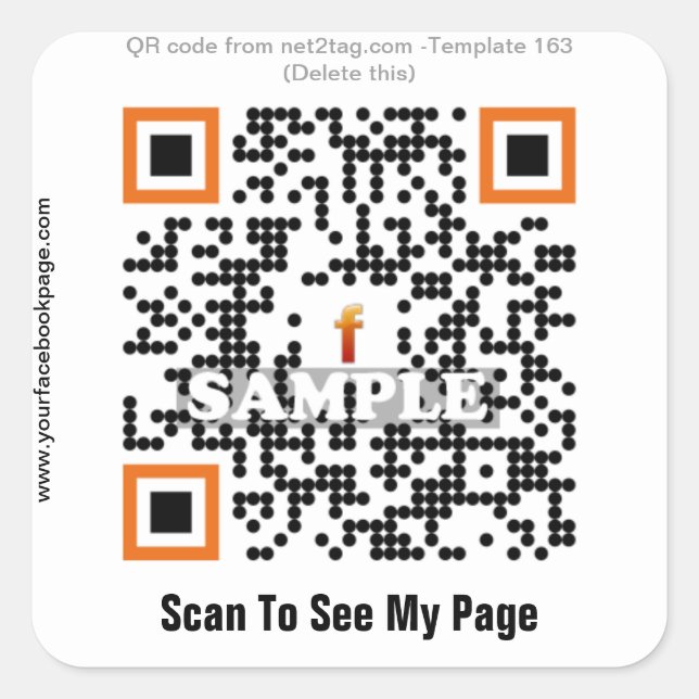 pegatina de código QR personalizado (plantilla de  (Anverso)
