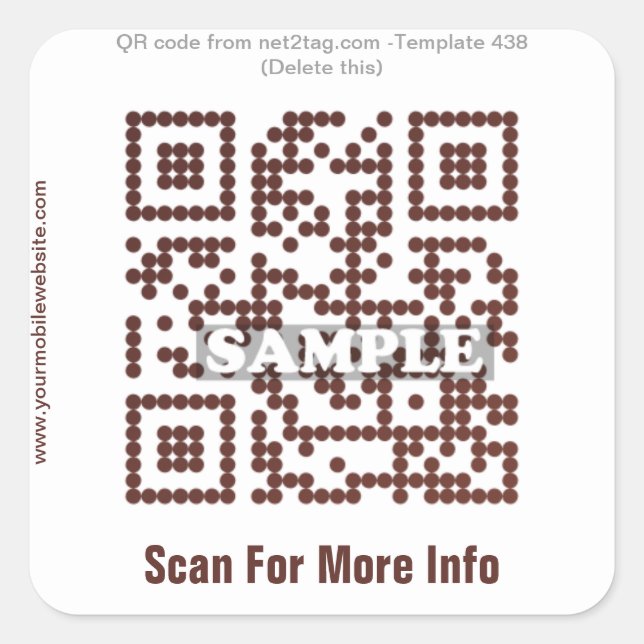 pegatina de código QR personalizado (plantilla de  (Anverso)
