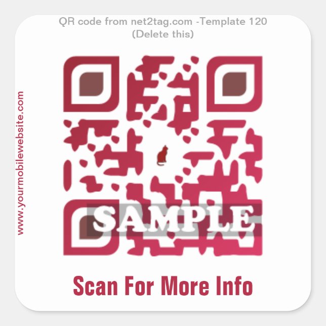 pegatina de código QR personalizado (plantilla de  (Anverso)