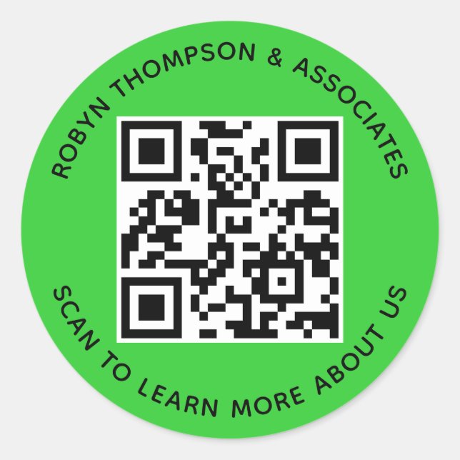 Pegatina de código QR verde Lime Personalizado red (Anverso)