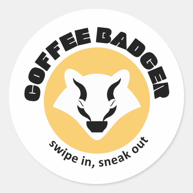 Pegatina de Coffee Badger (Anverso)