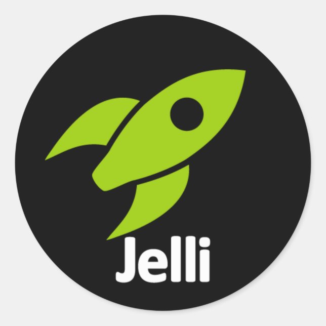 Pegatina de cohetes - Negro (Anverso)