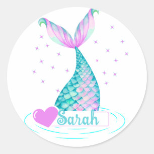 Pegatina de cola de sirena personalizada