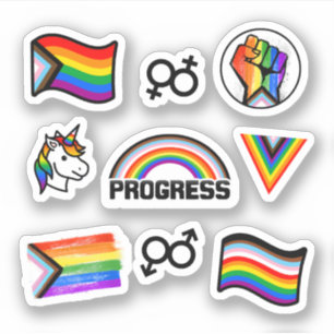Pegatina de colección de orgullo de progreso