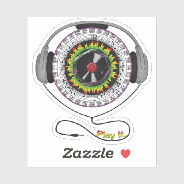 Pegatina de Concurso de Música de la Vida (Hoja)