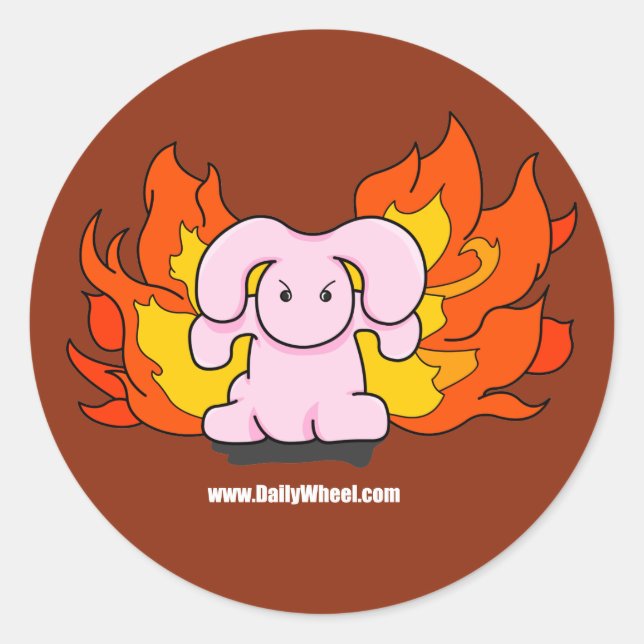 Pegatina de conejo enojado (Anverso)