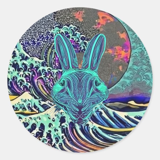 Pegatina de Conejo Enojado (Anverso)