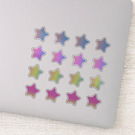 Pegatina de conjunto colorido de estrellas de degr