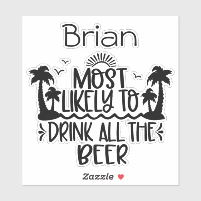 Pegatina de consumo de cerveza personalizado - Gra (Hoja)