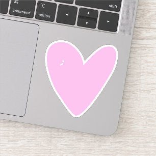 Pegatina de contorno de corazón rosado caliente