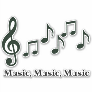 Pegatina de contorno de diseño de notas musicales