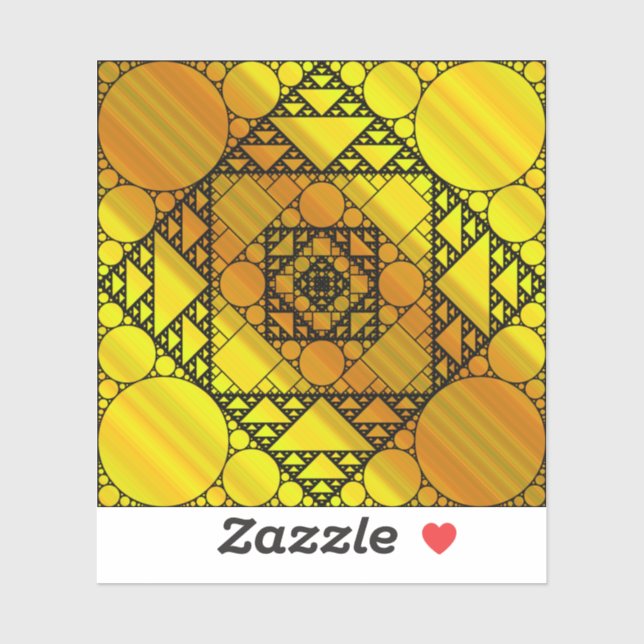 Pegatina de contorno de geometría fractal (Hoja)