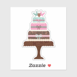 Pegatina de Contorno de Pastel boda