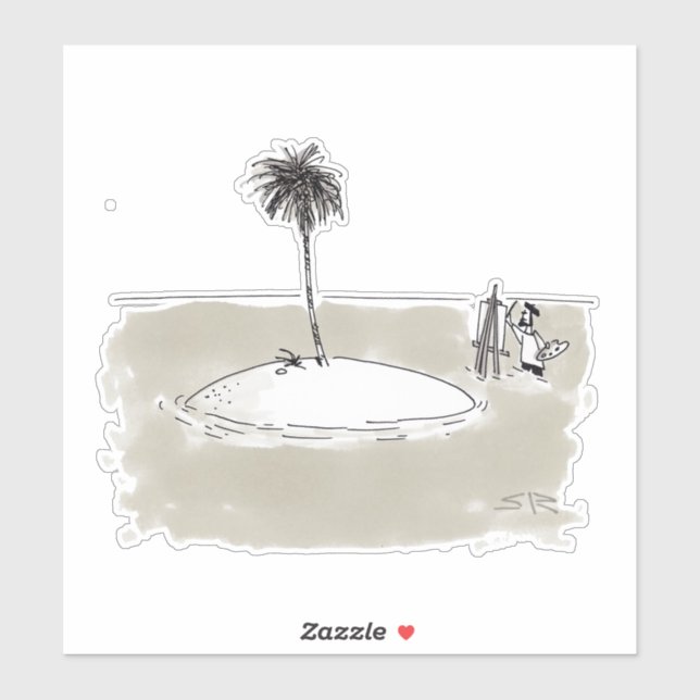 Pegatina de contorno de pintor enmarañado (Hoja)